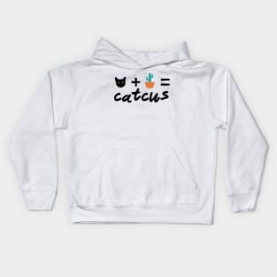 cat plus cactus is called catcus Kids Hoodie